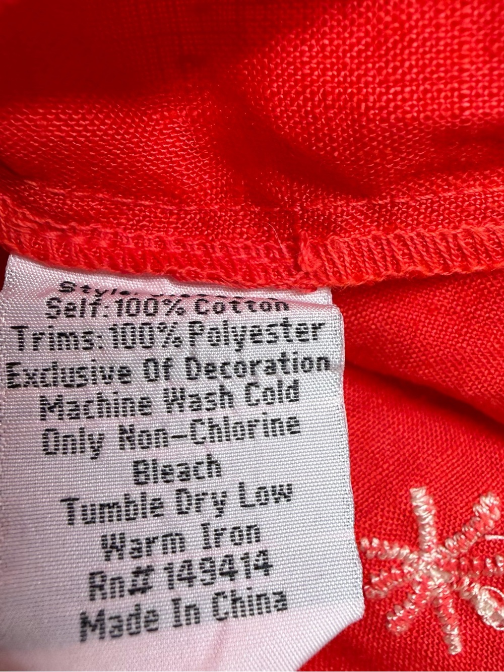 Johnny Was Lissa weekend a Red Embroidered Floral Tunic Sz Sx - Picture 6 of 13